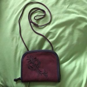 REI travel purse burgundy brown crossbody